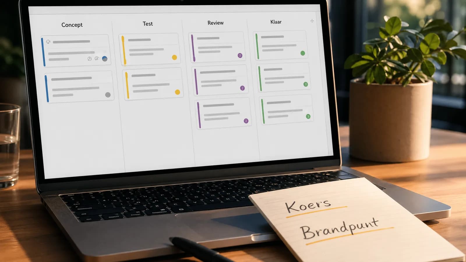 Workflow dashboard met test en menselijke review