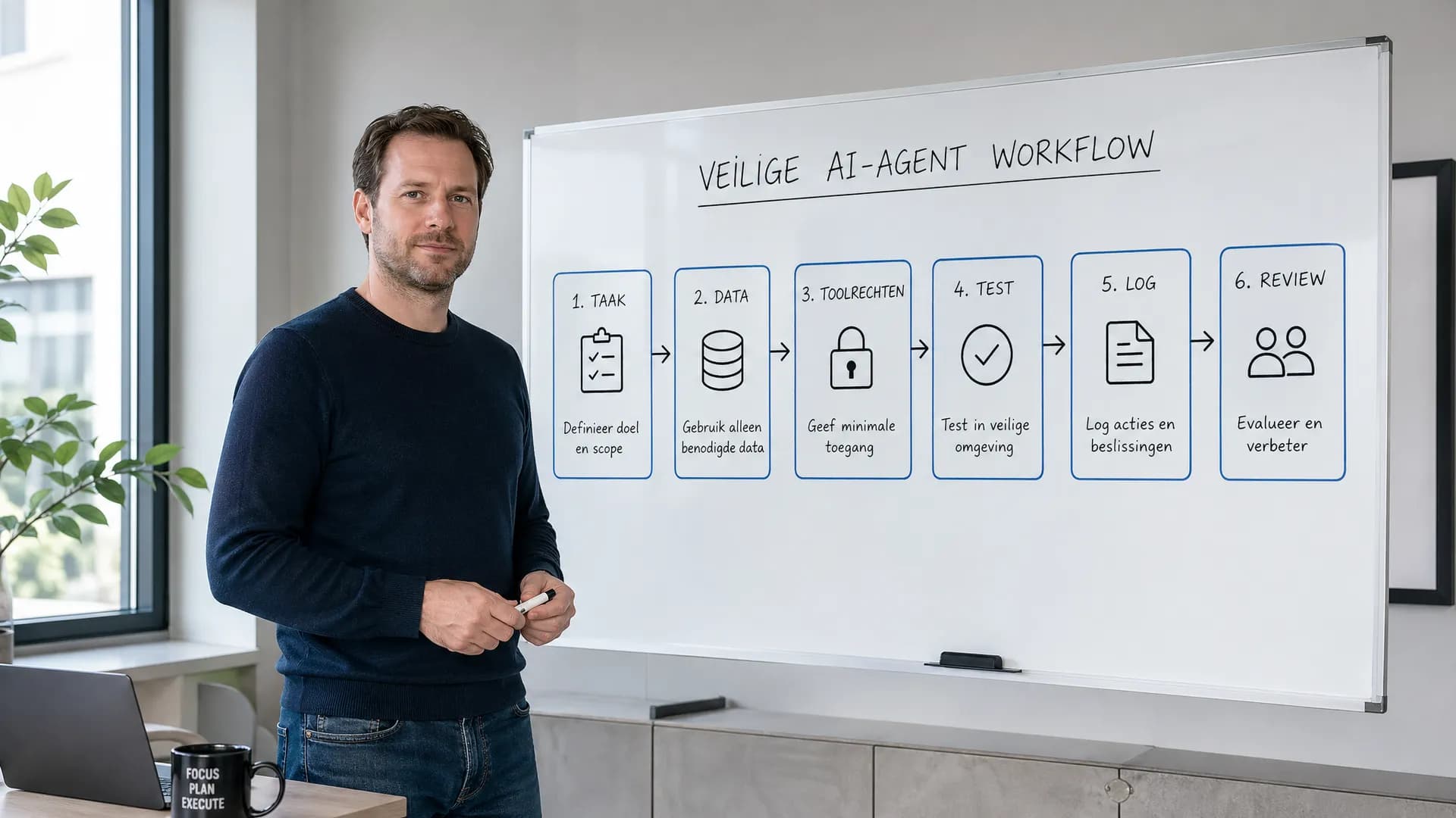Ondernemer ontwerpt een veilig werkproces voor AI-agents