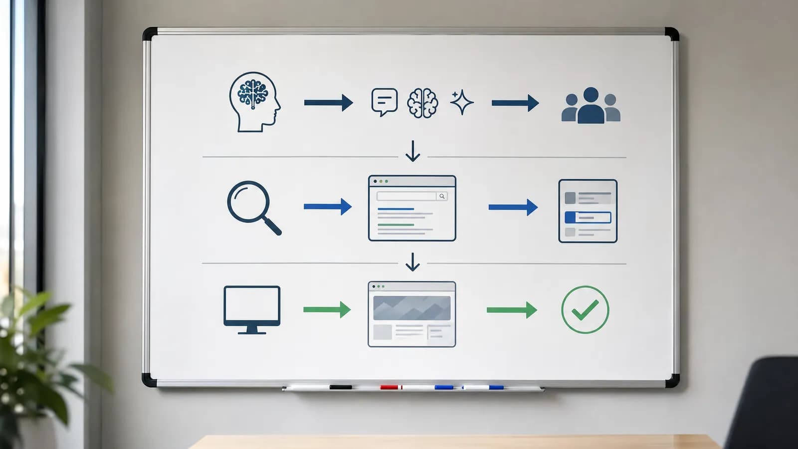 Whiteboard met lagen in de moderne klantreis