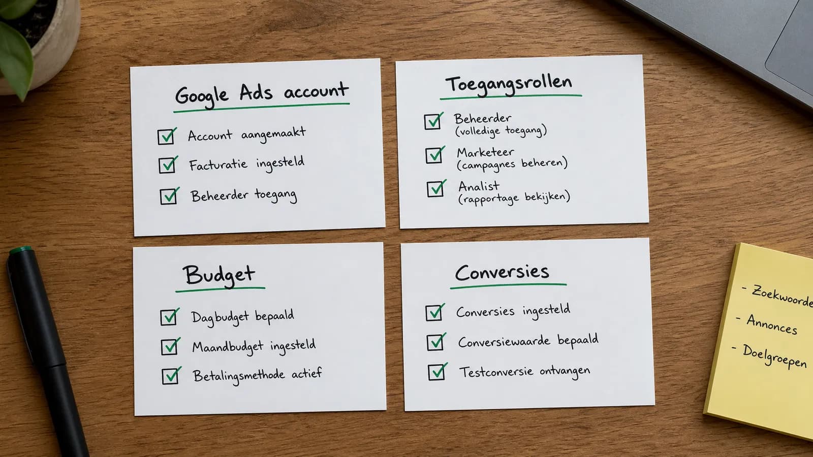 Checklist voor Google Ads governance