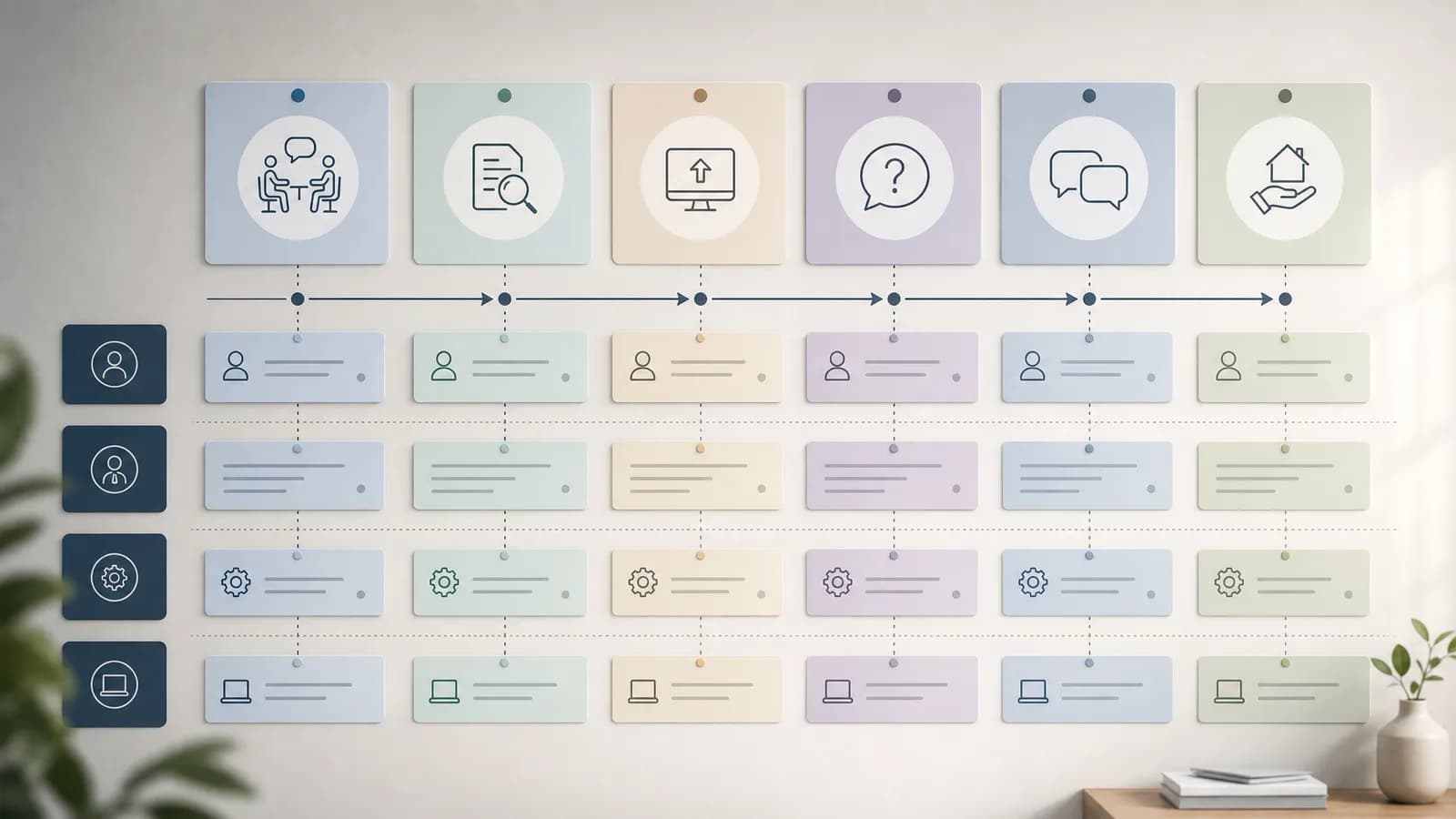 Service blueprint voor het hypotheekproces van intake tot nazorg