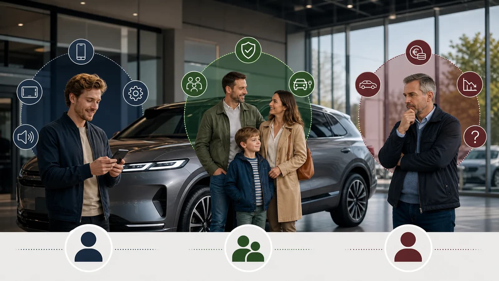 Drie klantprofielen voor de verkoop van grote elektrische SUV’s