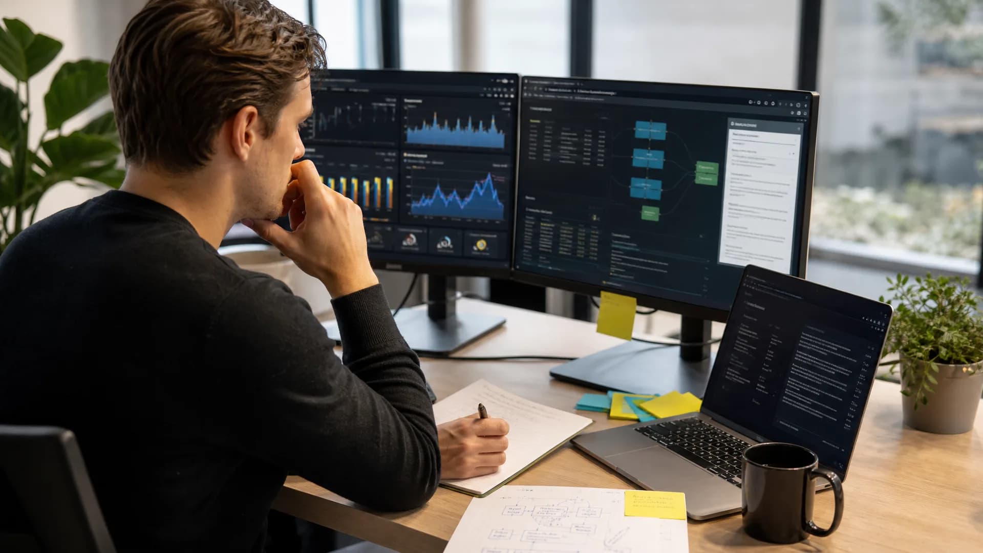 AI-professional die AI-output controleert voordat een beslissing wordt genomen