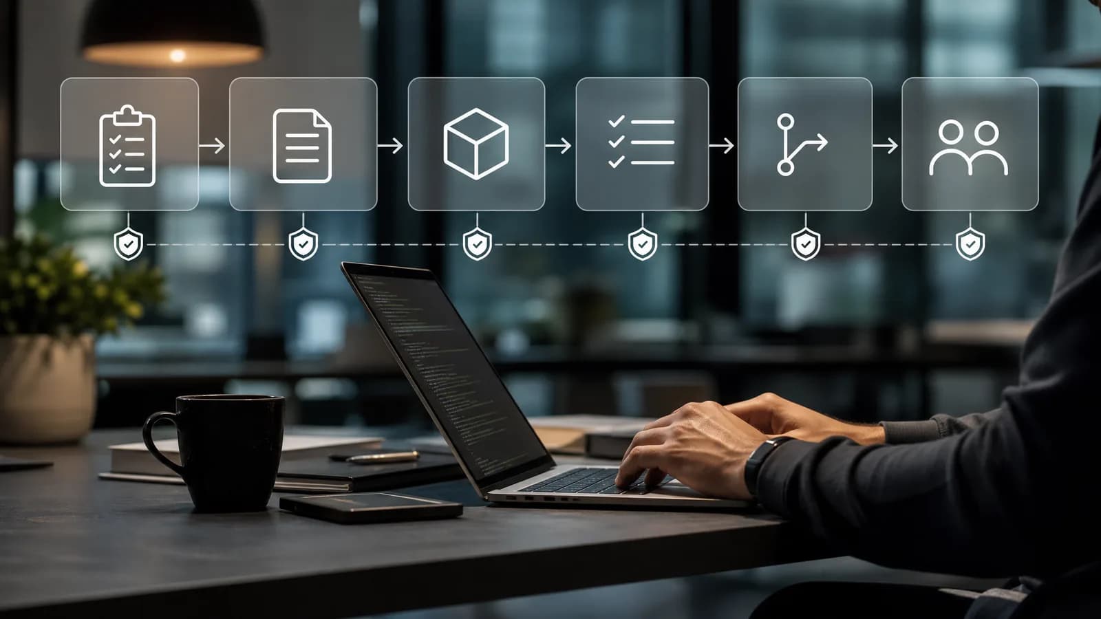 Veilige workflow voor spec naar pull request met AI-agents