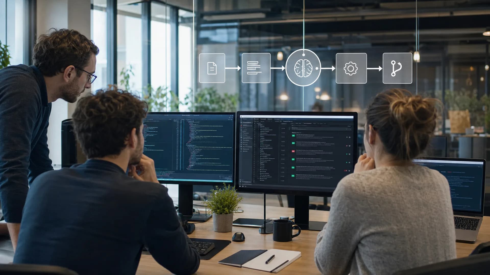 Softwareteam dat een AI-background agent inzet voor een workflow van spec naar pull request