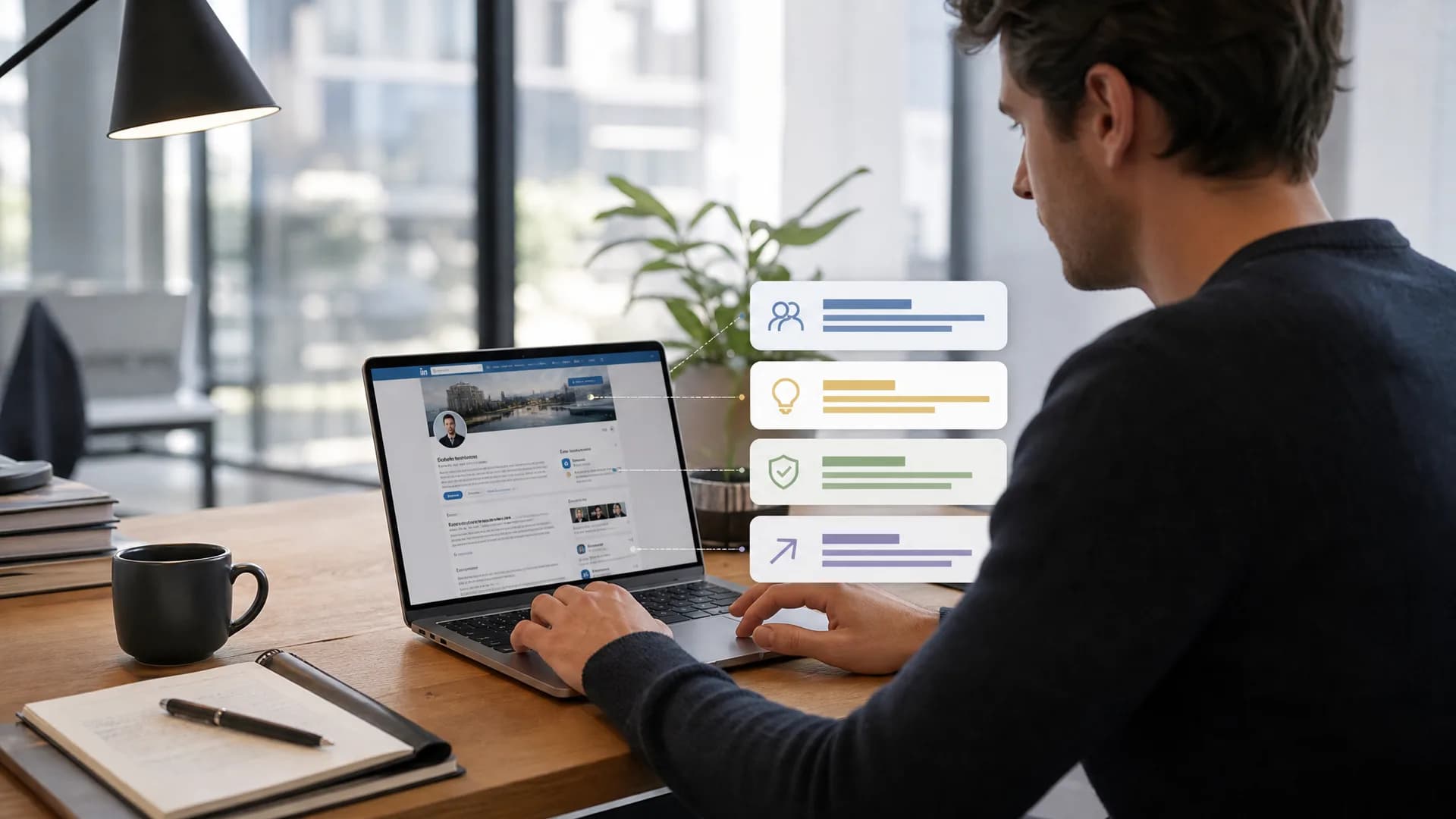 B2B-marketeer optimaliseert een LinkedIn-profiel voor buyer-fit