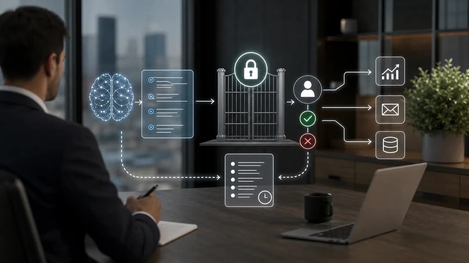 AI-governance met goedkeuring en auditlog voor acties