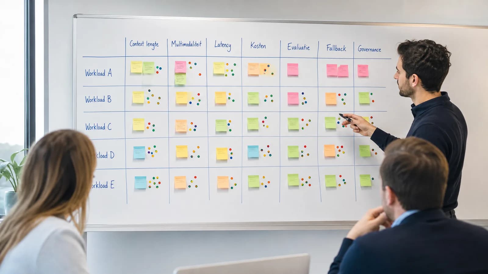 Beslismatrix voor het beoordelen van AI-modellen per workload.
