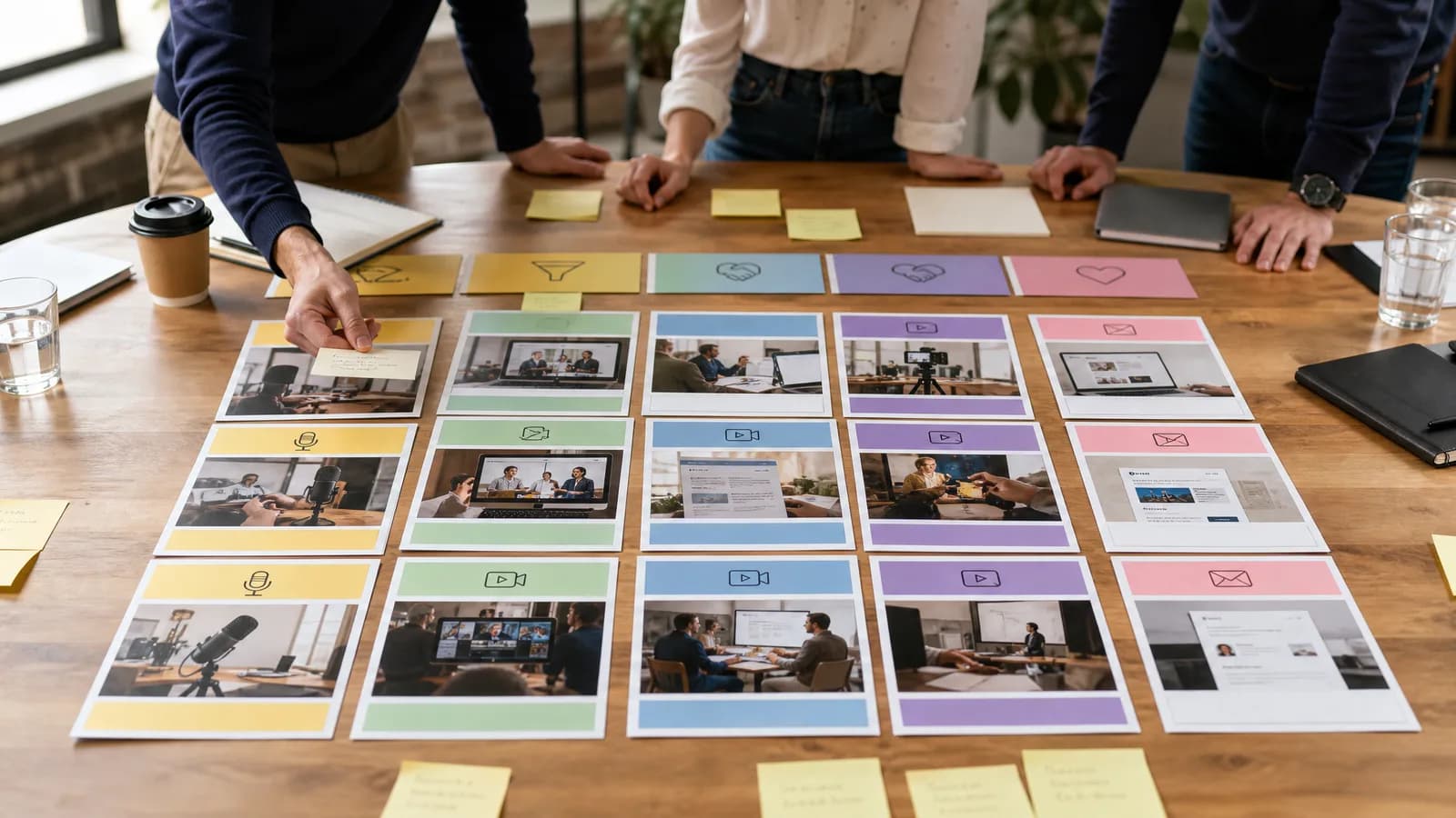 Contentportfolio geordend op verschillende taken binnen de B2B-funnel