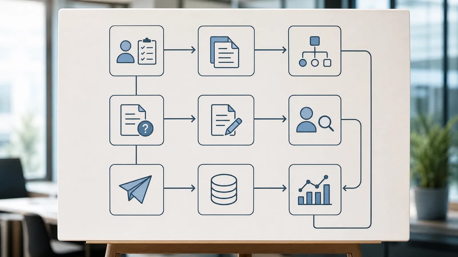 Procesflow voor een herbruikbare AI-agent voor administratieve dossiers