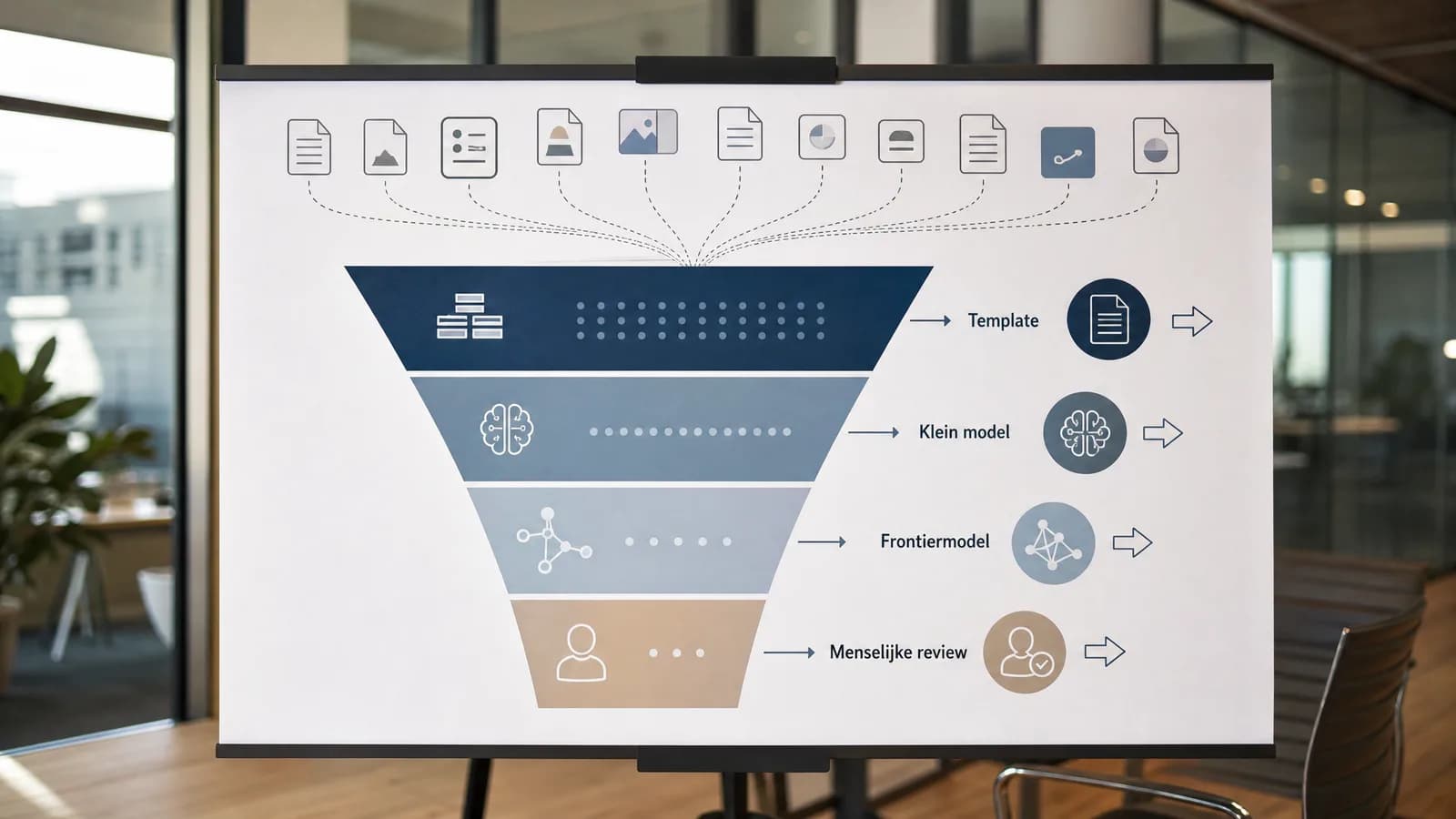 Routing van AI-taken naar het juiste modelniveau of menselijke review