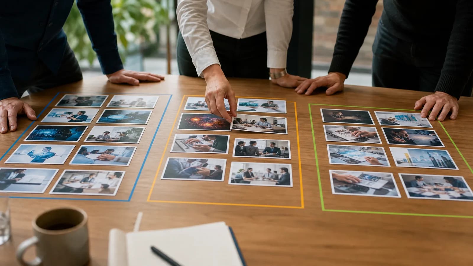 Portfolio van B2B-marketinginitiatieven gegroepeerd per commerciële functie.