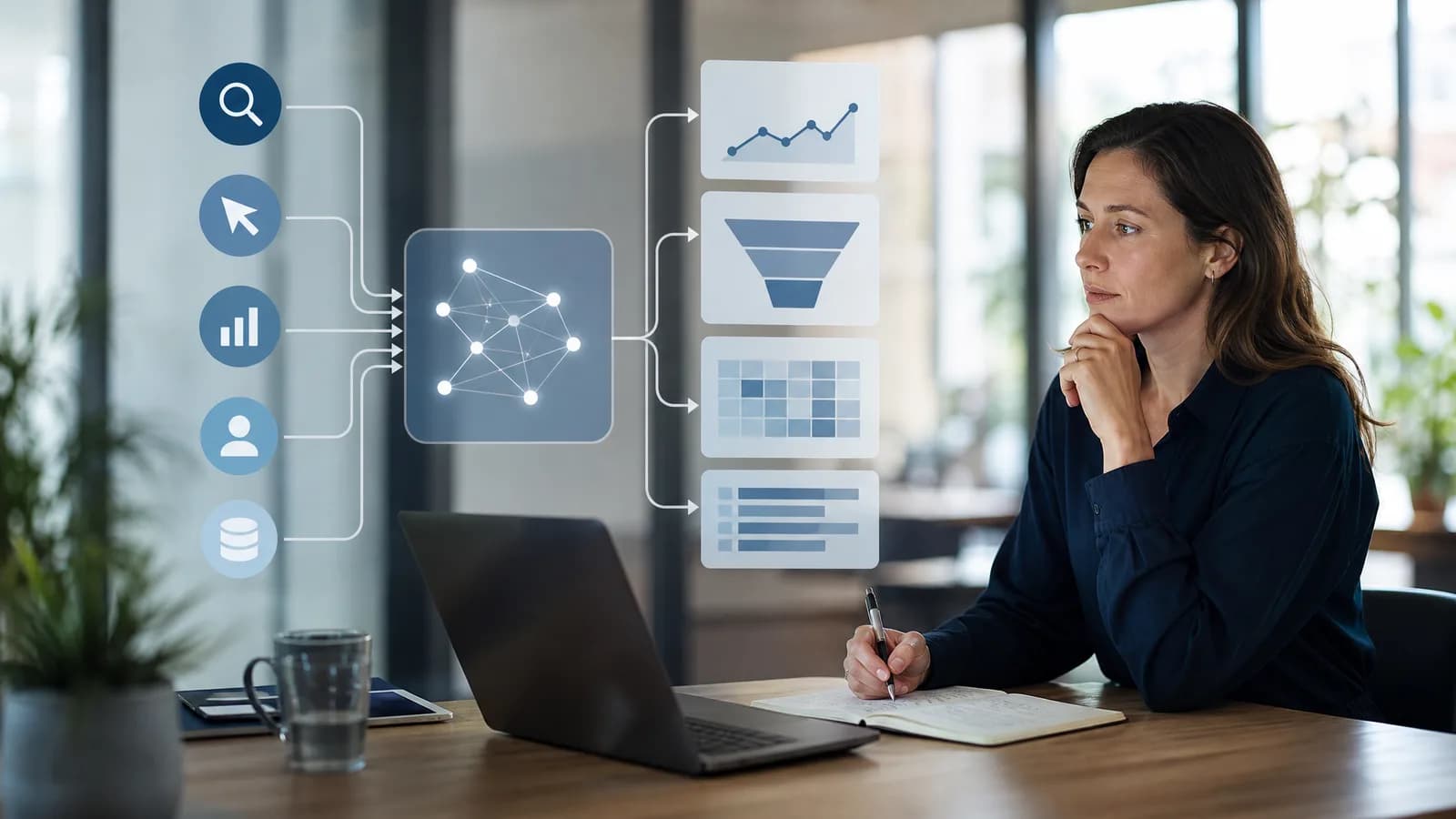 AI helpt B2B-marketeers om SEO- en funneldata te analyseren.