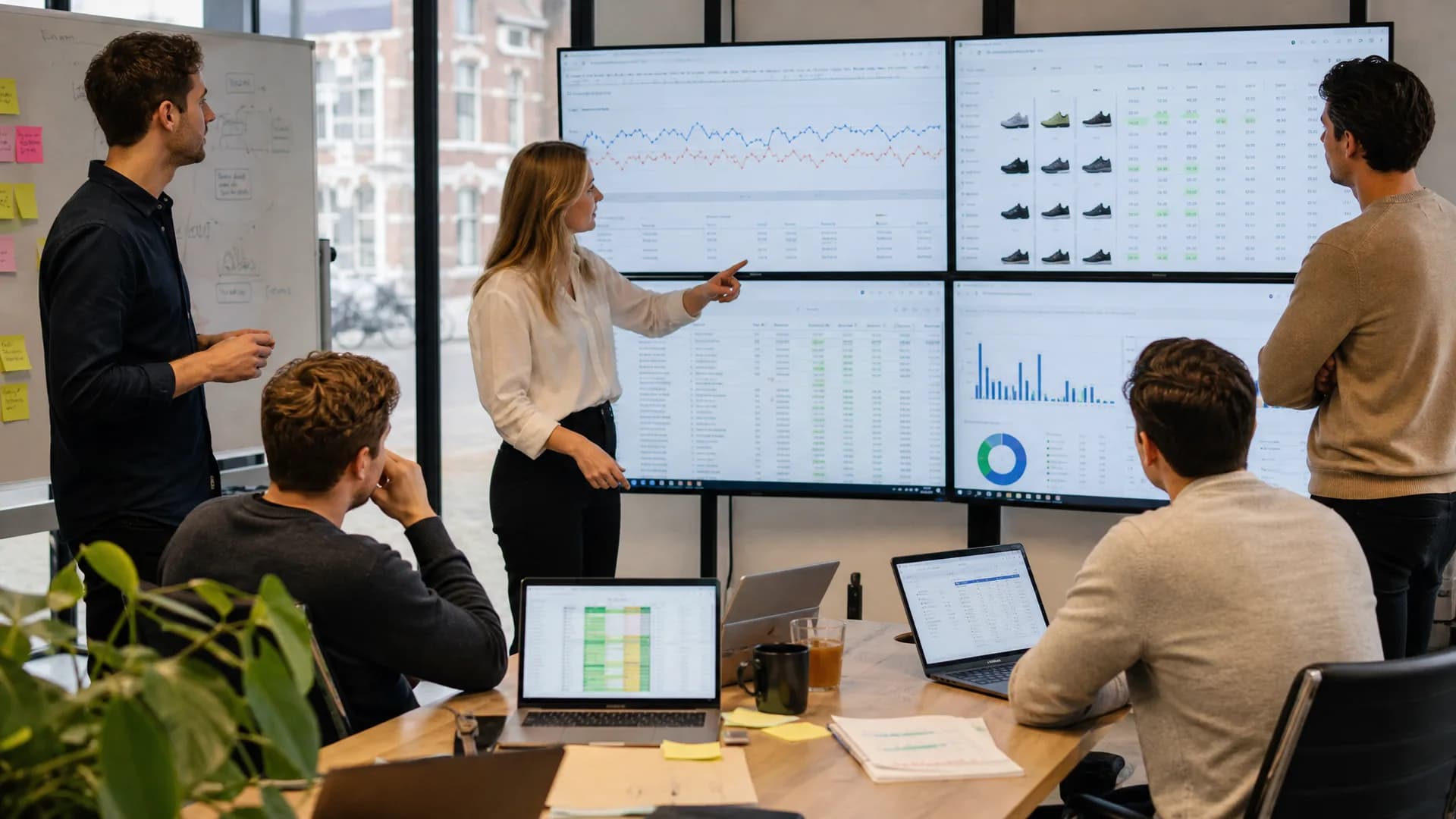 Ecommerce-team analyseert Google Ads, productmarges en Shopping-resultaten voor winstgevende groei