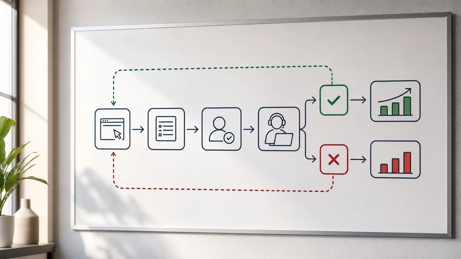 Flowchart voor conversiekwaliteit en terugkoppeling naar Google Ads