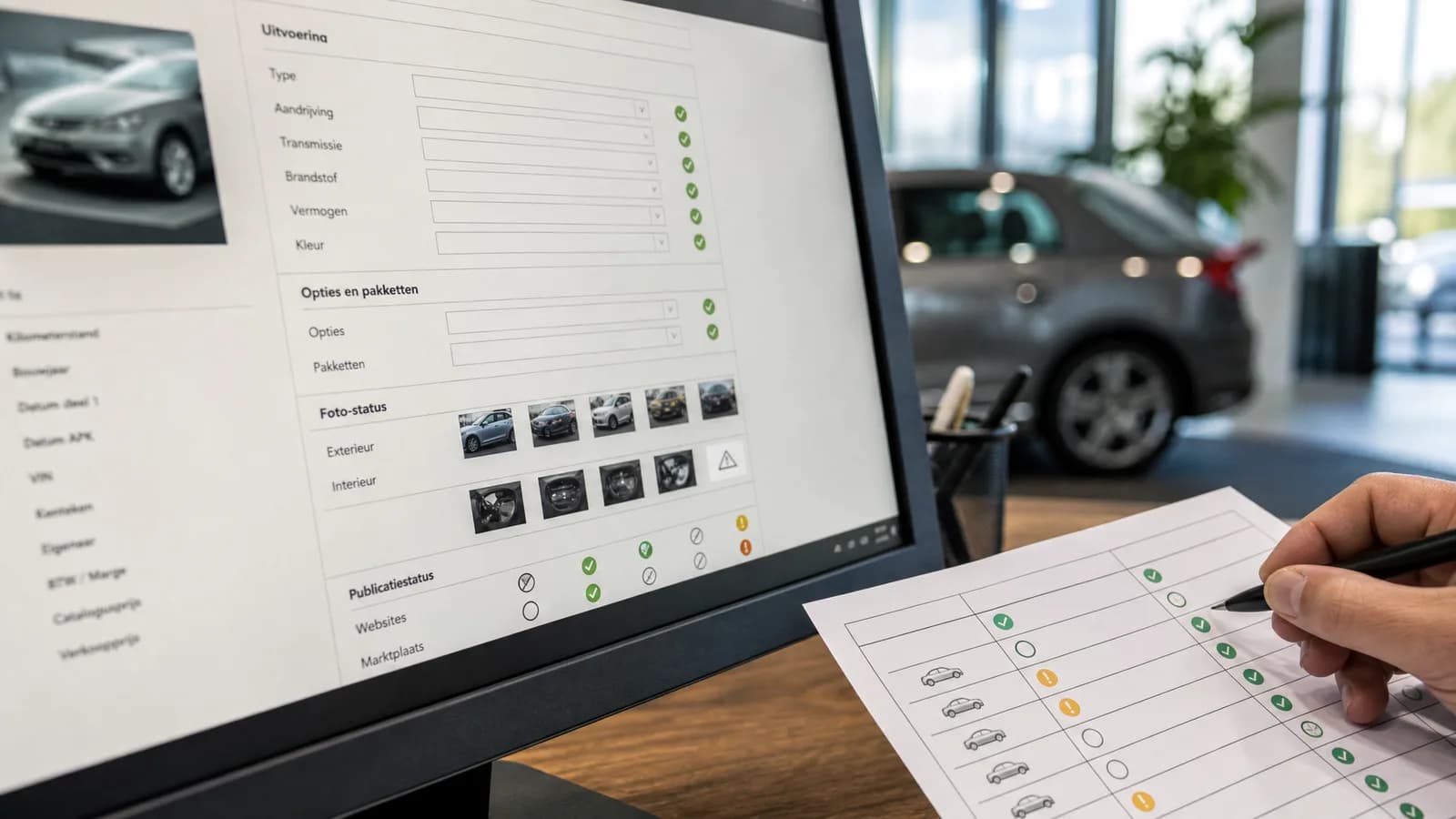 Controle van VMS-velden en publicatiestatus voor een occasion