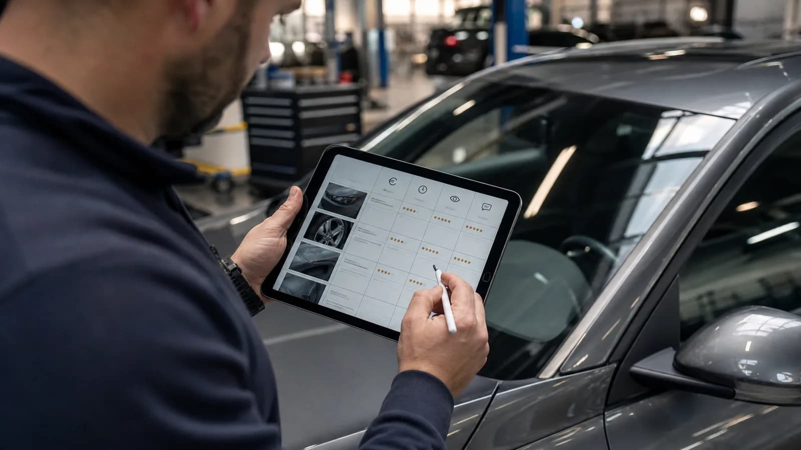 Dealer vult een beslismatrix in voor klaarmaakkosten van een occasion