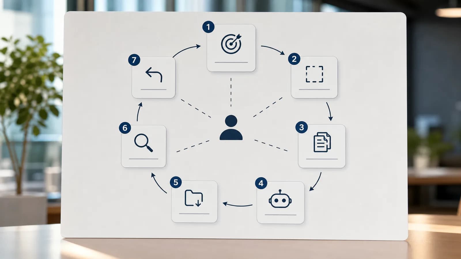 Flowchart van een AI-agent delegatieloop