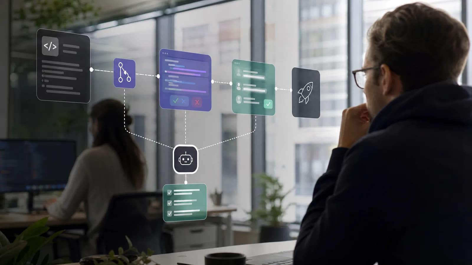 Code-agent workflow met review en toezicht
