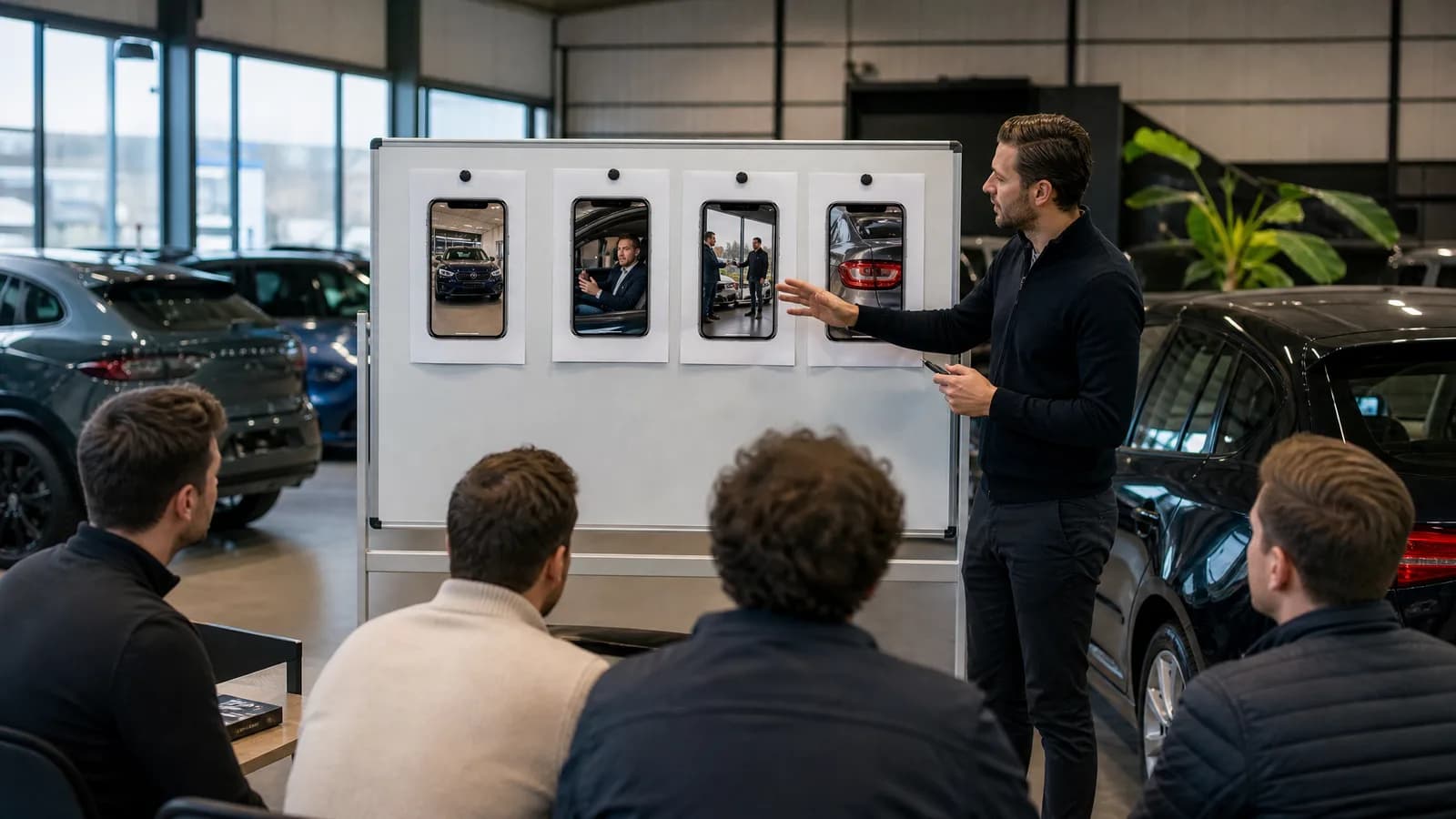 Salesmanager maakt vaste formats voor occasionvideo’s zichtbaar voor het verkoopteam